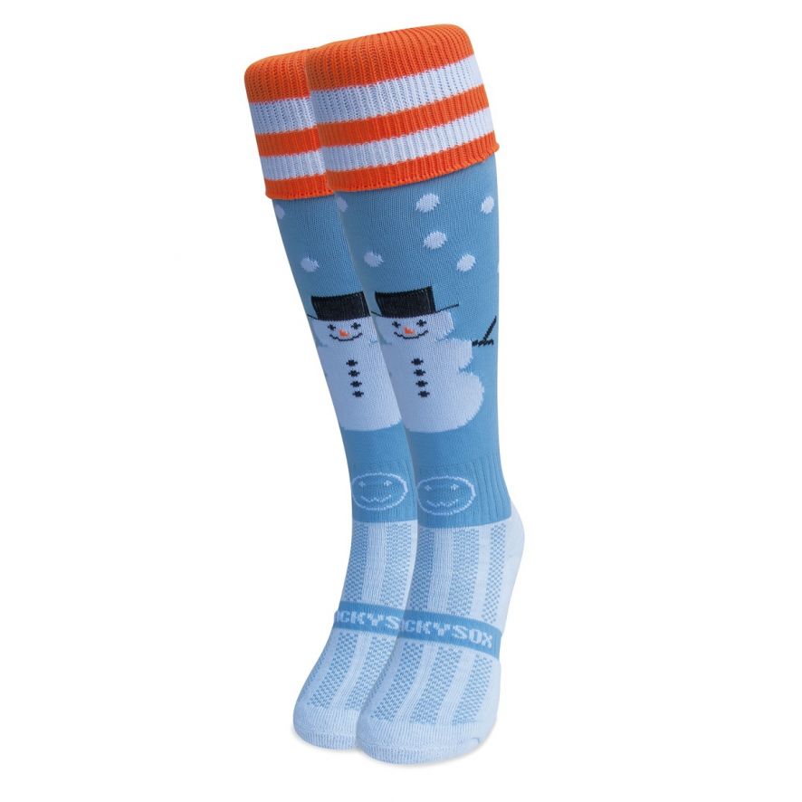 Snowman Blue Knee Length Sport Socks