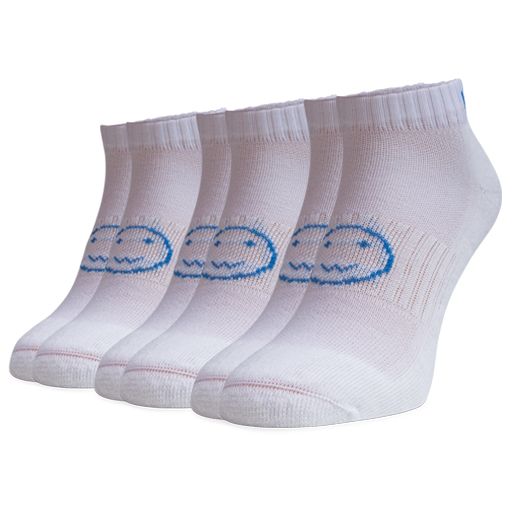 White with Blue 3 for 2 Pairs Saver Pack  Trainer Socks