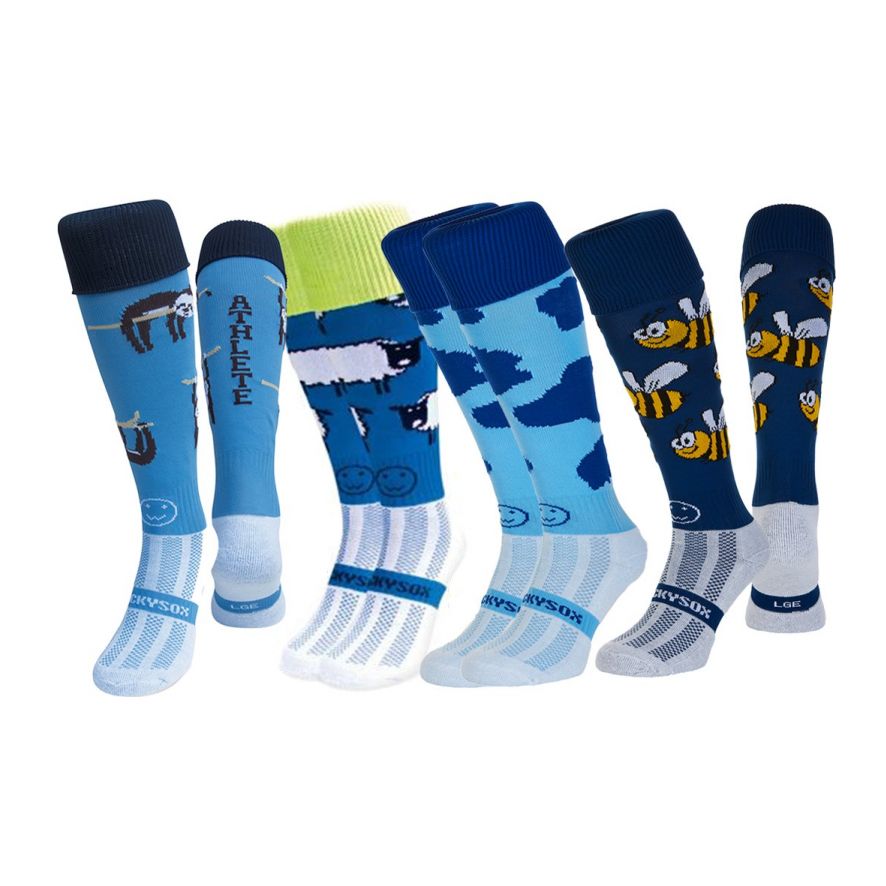 Beasty Blues 4 Pairs for 3 Pairs Saver Pack Knee Length Sport Socks