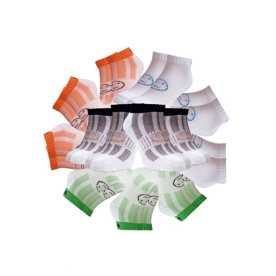 Citrus Zest Wheel 13 Pairs For The Price Of 6 Pairs Saver Pack Trainer Socks