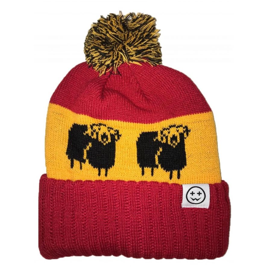 Sheep Bobble Hat Red