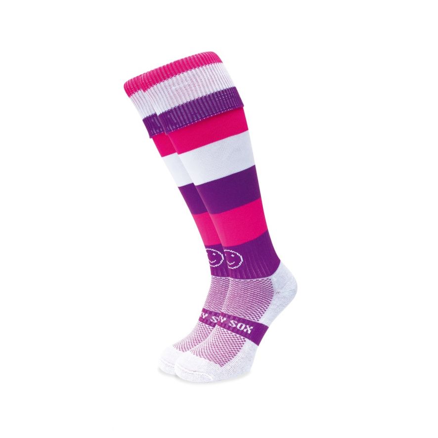 Purple knee shop high athletic socks