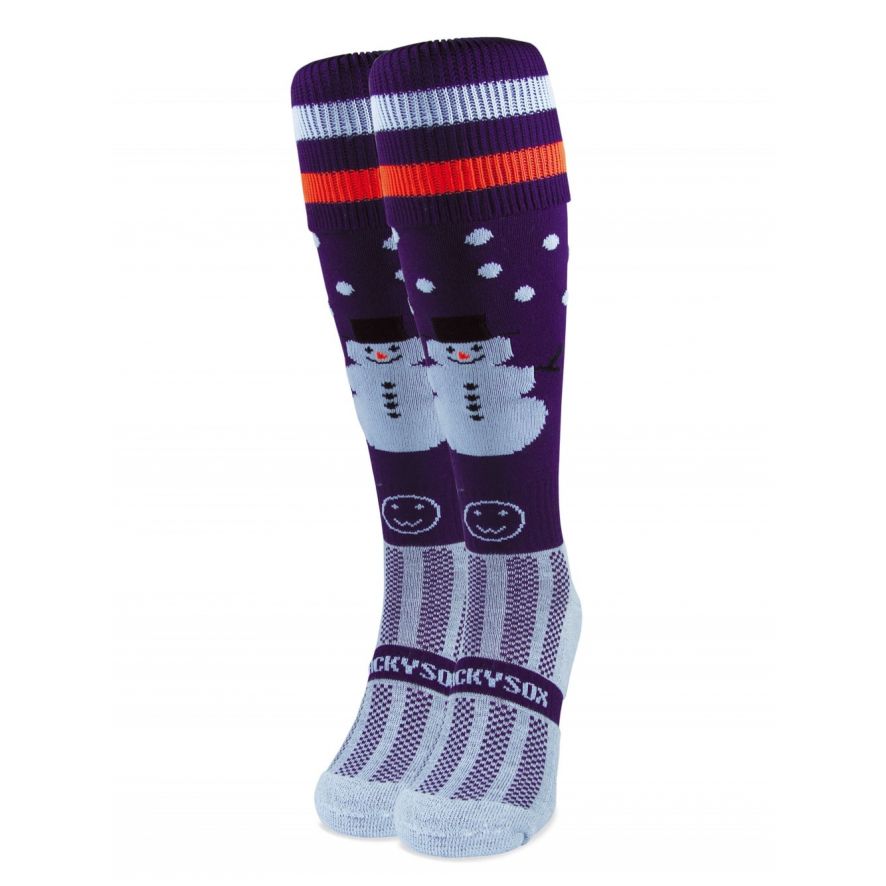 Snowman Purple Knee Length Sport Socks