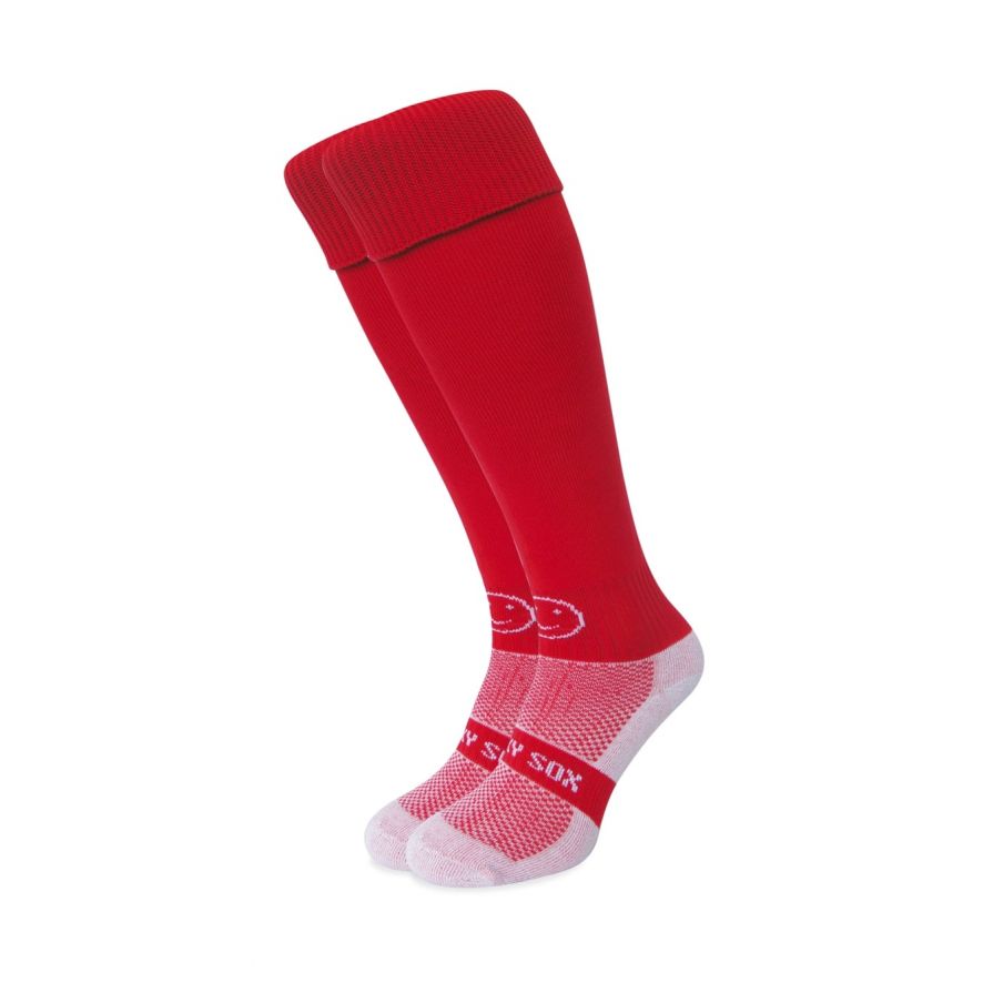 Plain Red Knee Length Sports Socks