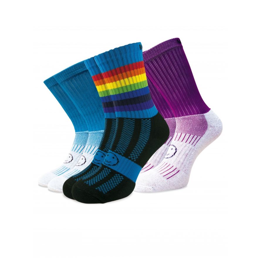 Blue Rainbow 3 for 2 Pairs Saver Pack Calf Length Socks