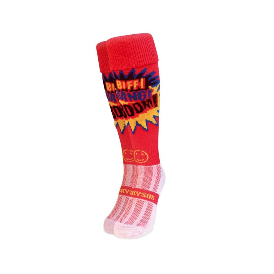 Biff Bang Boom Red Knee Length Sport Socks