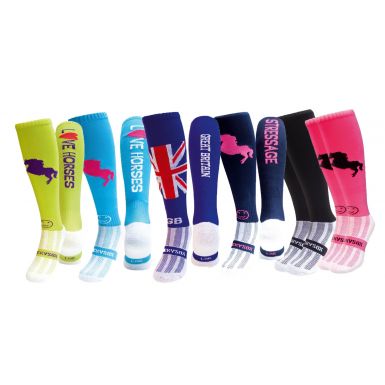 6 Pairs for 4 Saver Pack Crazy Horse Equestrian Horse Riding Socks