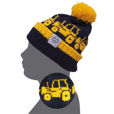 Tractor Navy and Gold Bobble Hat