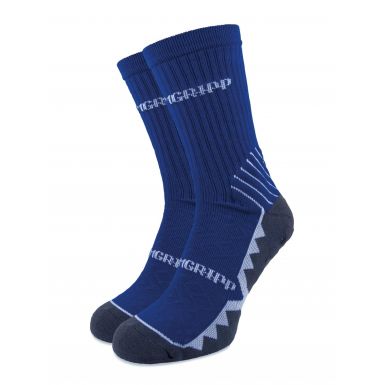 Non-Slip Royal Blue with White Trim Calf Length Socks