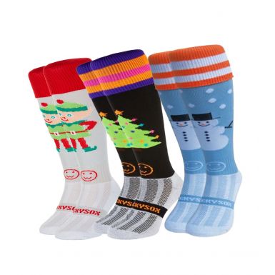 Christmas Party 3 Pair Saver Pack Knee Length Sport Socks