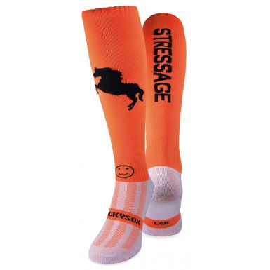 Stressage Bright Orange Equestrian Riding Socks