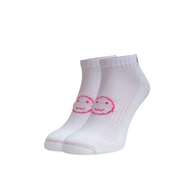 White and Pink Trainer Socks