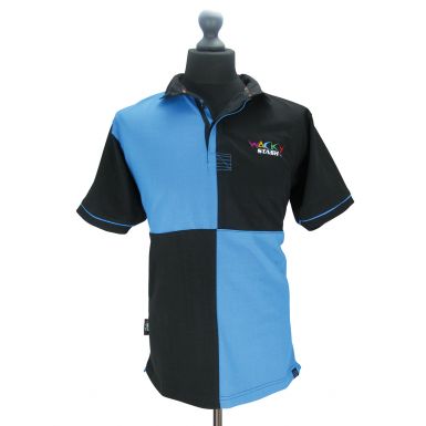 WackyStash Turquoise and Black Quartered Rugby Jersey