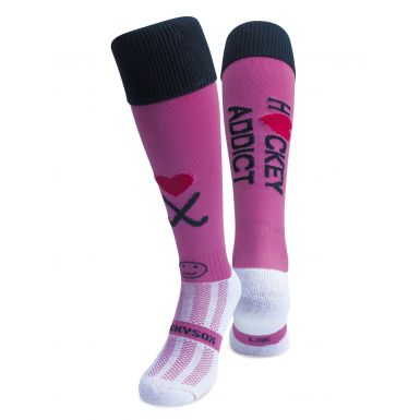 Hockey Addict Pink Knee Length Hockey Socks