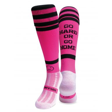 Go Hard Or Go Home Vivid Pink Knee Length Sport Socks