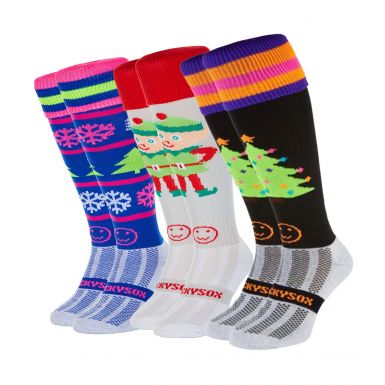 Crazy Christmas 3 Pair Saver Pack Knee Length Sport Socks