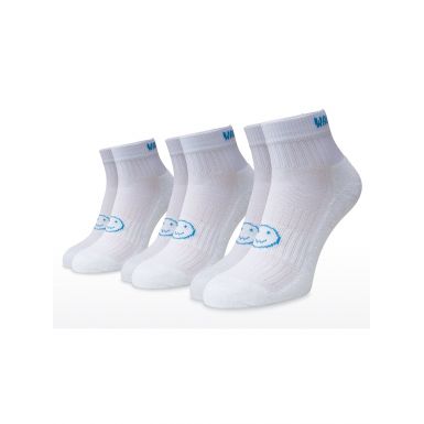 White with Blue 3 for 2 Pairs Saver Pack Ankle Length Socks