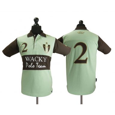 WackyStash Mint Green and Brown Polo Shirt