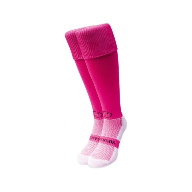 Plain Raspberry Pink Knee Length Sport Socks