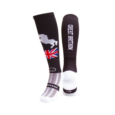 GB Horse Black Equestrian Riding Socks