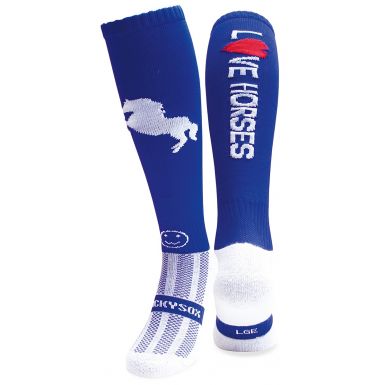 Love Horses Royal Blue Equestrian Riding Socks