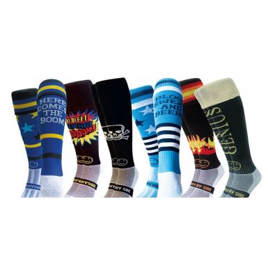 Black and Blue 6 Pair Saver Pack Knee Length Sport Socks