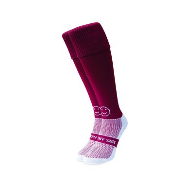Plain Maroon Knee Length Sport Socks