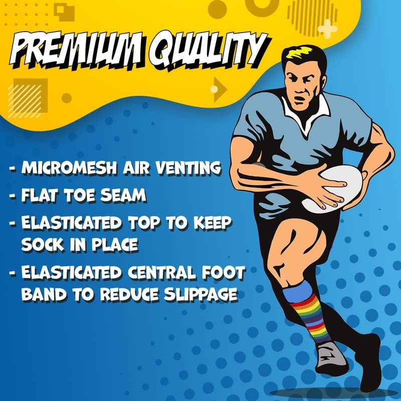 WackySox Hotch Potch 3 Pairs Saver Pack Knee Length Sports Socks, Rugby Socks, Hockey Socks