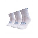 White with Blue 3 for 2 Pairs Saver Pack Calf Length Socks