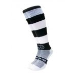 Black and White Hoop Knee Length Sport Socks