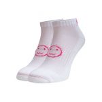 White with Pink 3 for 2 Pairs Saver Pack Trainer Socks