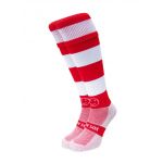 Red and White Hoop Knee Length Sport Socks