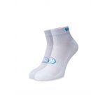 White with Blue Ankle Length Socks