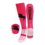 Stressage Raspberry Pink and Black Equestrian Riding Socks
