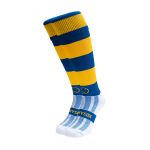 Royal Blue and Amber Hoop Knee Length Sport Socks