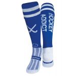 Hockey Addict Blue Knee Length Hockey Socks