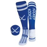 Hockey Addict Blue Knee Length Hockey Socks