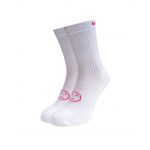 White and Pink Calf Length Socks