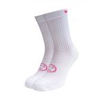 White with Pink 3 Pairs For The Price Of 2 Pairs Saver Pack Calf Length Socks