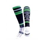 What Goes On Tour Black Knee Length Sport Socks