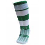 Emerald Green and White Hoop Knee Length Sport Socks