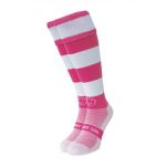 Pink and White Hoop Knee Length Sport Socks