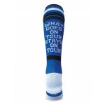 What Goes on Tour Blue Knee Length Sport Socks