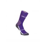 Non-Slip Purple with White Trim Calf Length Socks