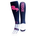 Stressage Navy Blue and Pink Equestrian Riding Socks