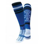 What Goes on Tour Blue Knee Length Sport Socks