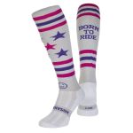 Born To Ride Silver Equestrian Riding Socks