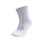 White and Blue Calf Length Socks