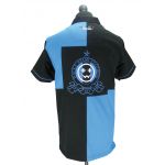 WackyStash Turquoise and Black Quartered Rugby Jersey